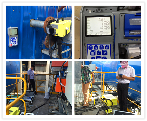 瑞新熱電的煙氣排放口測試